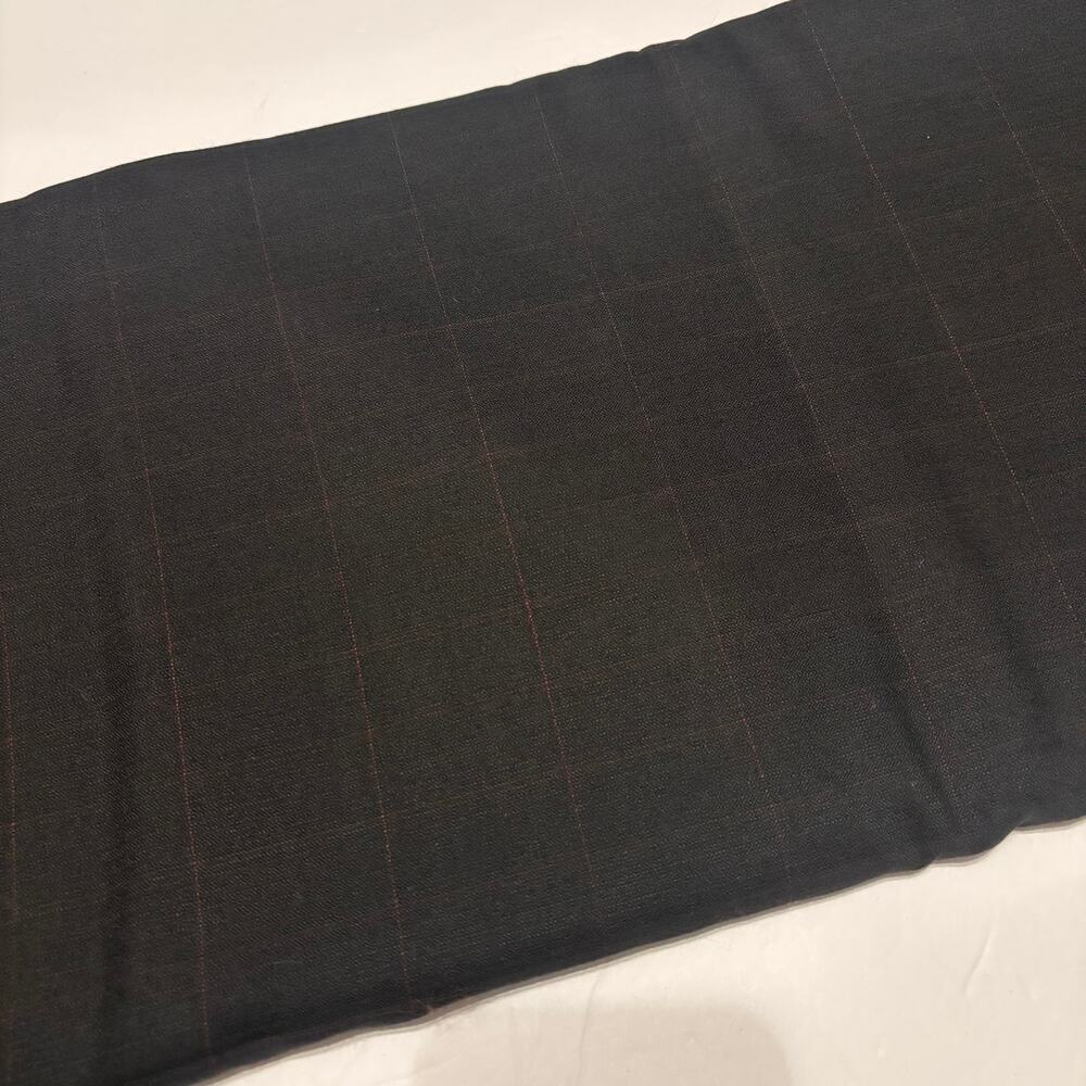 3 Yds Altinyildiz Collection Super's Baron Black Red Windowpane Suit Fabric 60"